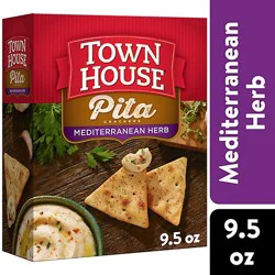 Town House Pita Crackers Oven Baked Crackers Mediterranean Herb Party Snacks - 9.5 Oz