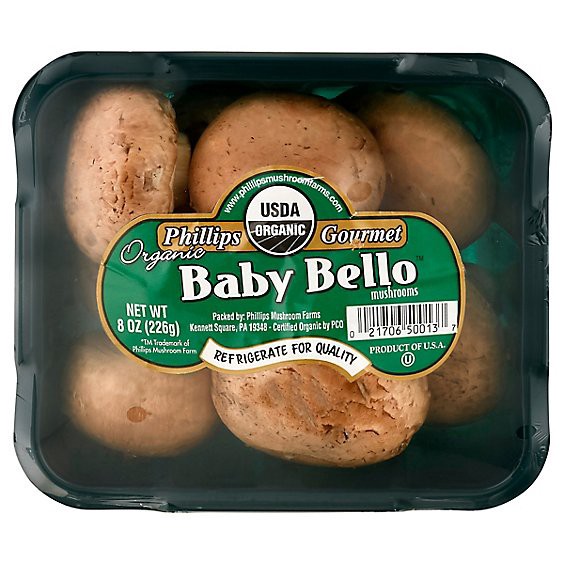 slide 1 of 1, O Organics Organic Baby Bella Whole Mushrooms - 8 Oz, 8 oz