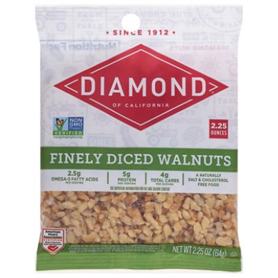 slide 1 of 1, Diamond Of California Nut Toppings 100% Walnuts - 2.25 Oz, 2.25 oz