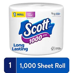 Scott 1000 Toilet Paper 1000 Sheets Per Roll Toilet Paper - 1 Count