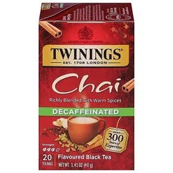 Twinings Of London Black Tea Chai Decaffeinated - 20 Count