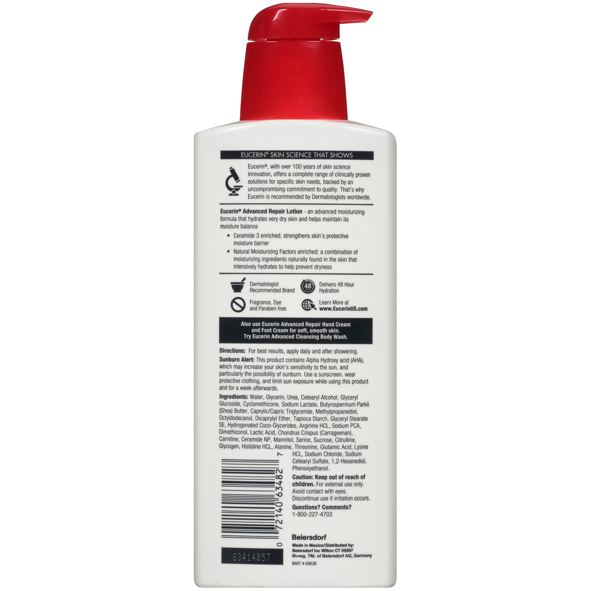 slide 6 of 7, Eucerin Advanced Repair Unscented Body Lotion for Dry Skin - 16.9 fl oz, 16.9 oz