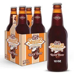 Stewart's Diet Root Beer Soda Bottle - 4-12 Fl. Oz.