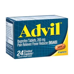 Advil Pain Reliever/fever Reducer Coated Caplet Ibuprofen Temporary Pain Relief - 24 Count