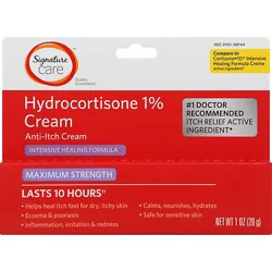 Signature Select/care Cream Anti Itch Hydrocortisone 1% Healing Formula Maximum Strength - 1 Oz