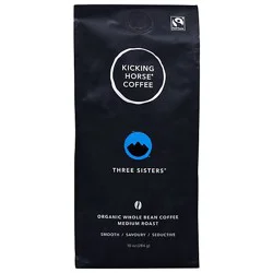 Kicking Horse Coffee Whole Bean Medium Roast Three Sisters - 10 Oz