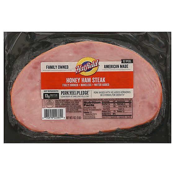 slide 1 of 9, Hatfield Honey Ham Steak - 8 Oz, 8 oz