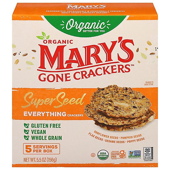 slide 1 of 1, Marys Gone Crackers Super Seed Organic Everything - 5.5 Oz, 5.5 oz