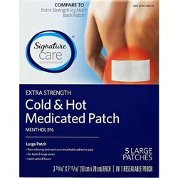 Signature Select/care Medicated Patch Cold & Hot Extra Strength Large - 5 Count