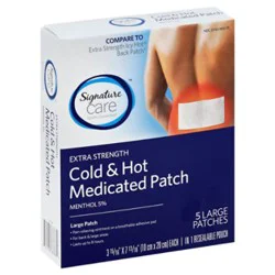 Signature Select/care Medicated Patch Cold & Hot Extra Strength Large - 5 Count