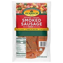 Eckrich Natural Casing Smoked Sausage - Family Pack - 39 Oz