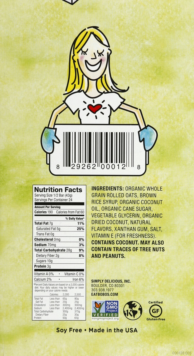 slide 4 of 6, Bobo's Coconut Oat Bar 3 oz. Wrapper, 3 oz