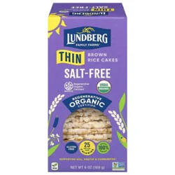 Lundberg Family Farms Regenerative Organic Certified Brown Rice Salt Free Thin Stackers - 6 Oz
