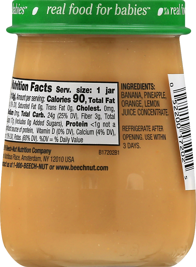 slide 4 of 7, Beech-Nut Naturals Stage 2 Baby Food, Banana Orange & Pineapple, 4 oz Jar, 4 oz