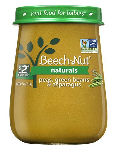 slide 2 of 7, Beech-Nut Naturals Stage 2 Just Peas Green Beans & Asparagus, 4 oz