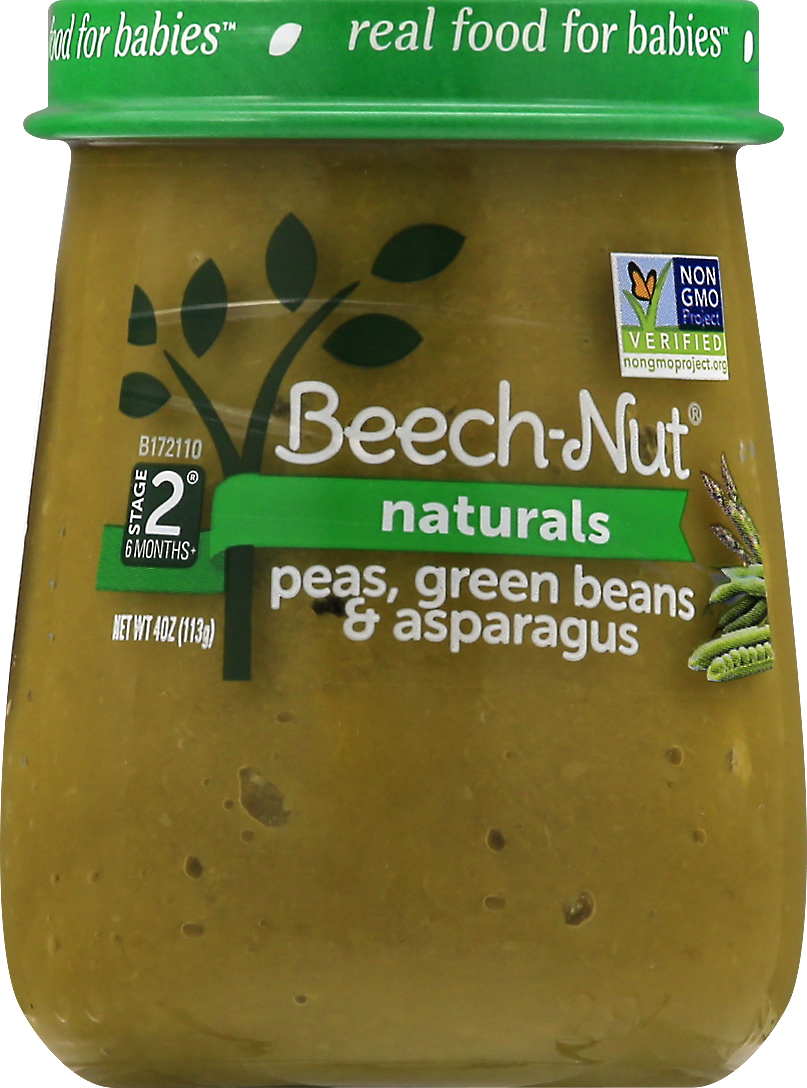 slide 3 of 7, Beech-Nut Naturals Stage 2 Just Peas Green Beans & Asparagus, 4 oz