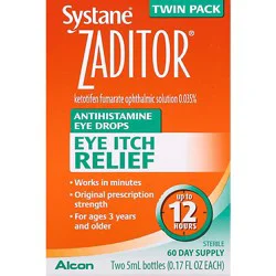 Zaditor Eye Drops Antihistamine Original Prescription Strength Eye Itch Relief - 2-0.17 Fl. Oz.