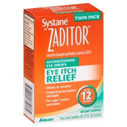 Zaditor Eye Drops Antihistamine Original Prescription Strength Eye Itch Relief - 2-0.17 Fl. Oz.
