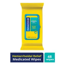 Preparation H Flushable Medicated Hemorrhoidal Wipes Pouch Maximum Strength Relief - 48 Count