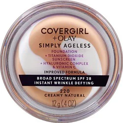 Covergirl + Olay Simply Ageless Foundation + Sunscreen Spf 22 Creamy Natural 220 - 0.4 Oz