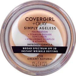 Covergirl + Olay Simply Ageless Foundation + Sunscreen Spf 22 Creamy Natural 220 - 0.4 Oz