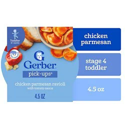 Gerber Pick Ups Chicken And Parmesan Cheese Ravioli In Tomato Sauce Toddler Meals Tray - 4.5 Oz