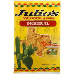 Julios Tortilla Chips Corn - 9 Oz