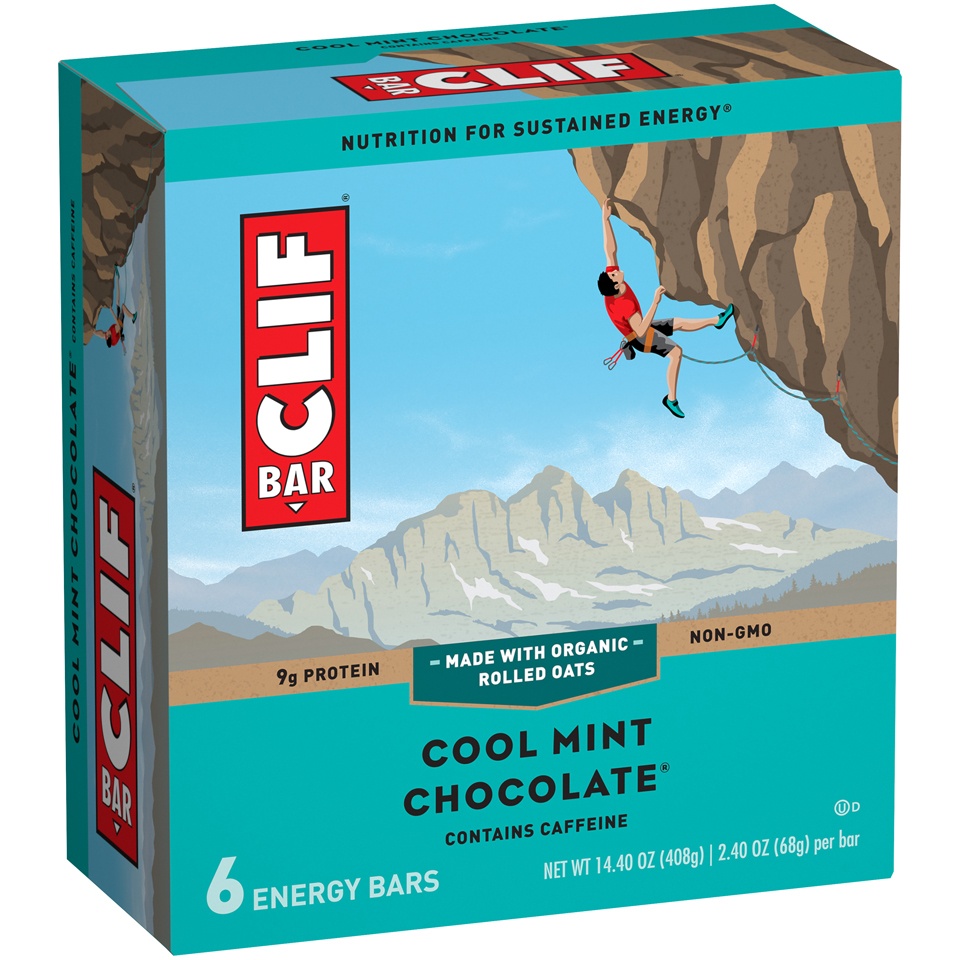 slide 2 of 8, CLIF Cool Mint Chocolate Energy Bars, 6 ct