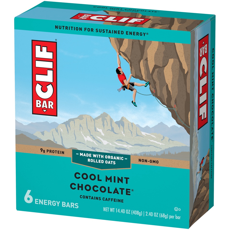 slide 3 of 8, CLIF Cool Mint Chocolate Energy Bars, 6 ct