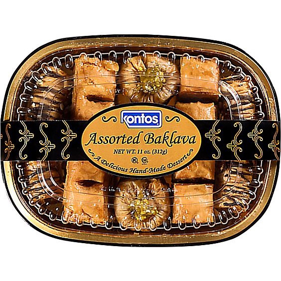 slide 1 of 1, Kontos Baklava Pastry Asstd - 11 Oz, 11 oz