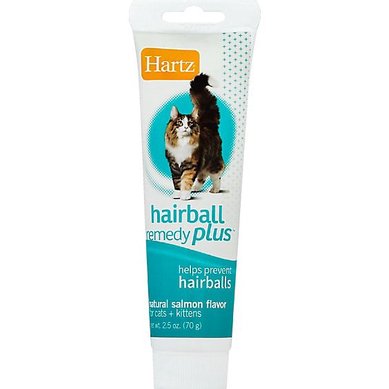 slide 1 of 1, Hartz Hairball Remedy Plus For Cats Natural Salmon Tube - 2.5 Oz, 2.5 oz
