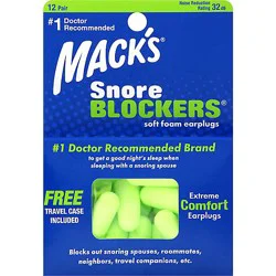 Macks Earplugs Snore Blockers - 12 Count