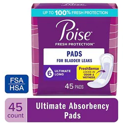 Poise Incontinence Pads 6 Drop Absorbency Incontinence Pads - 45 Count