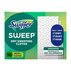 Swiffer Sweeper Dry Sweeping Cloths Refills Unscented - 16 Count