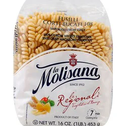 La Molisana Pasta Fusilli Corti Bucati 108 - 16 Oz