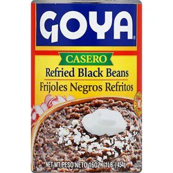 Goya Beans Refried Black Casero Can - 16 Oz