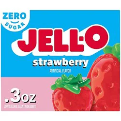 Jell-O Strawberry Artificially Flavored Zero Sugar Low Calorie Gelatin Dessert Mix - 0.3 Oz