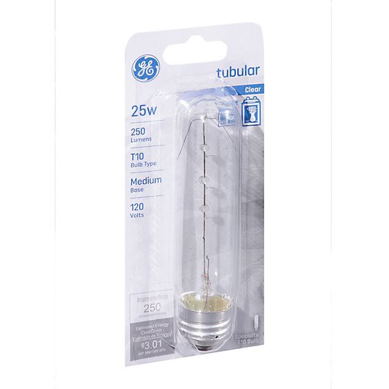 slide 1 of 1, Ge Bulb Tubular Appliance Frstd Clr 25 W - Each, 1 ct