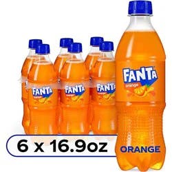 Fanta Soda Pop Orange Flavored - 6-16.9 Fl. Oz.