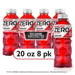 Powerade Sports Drink Electrolyte Enhanced Zero Sugar Fruit Punch - 8-20 Fl. Oz.