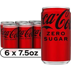 Coca-Cola Zero Sugar Soda Cans - 6-7.5 Fl. Oz.