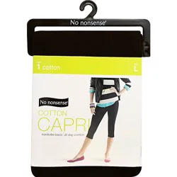 No Nonsense Cotton Capri Black Large - Each