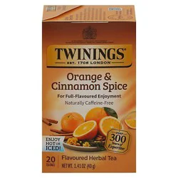 Twinings Of London Herbal Tea Caffeine Free Orange & Cinnamon Spice - 20 Count