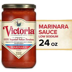 Victoria Sauce Marinara Low Sodium Jar - 24 Oz
