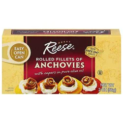Reese Fillets Of Anchovies In Olive Oil Rolled With Capers - 2 Oz