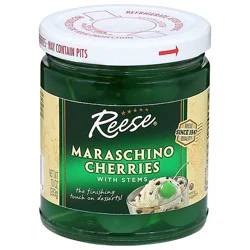 Reese Cherries Maraschino With Stems Green - 10 Oz