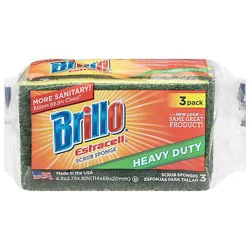 Brillo Estracell Sponges Scrub Heavy Duty - 3 Count