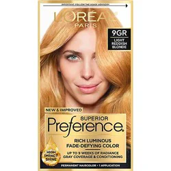 L'oreal Paris Superior Preference Permanent Hair Color 9gr Light Golden Reddish Blonde Kit - Each
