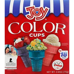 Joy Ice Cream Cups Color 18 Count - 2.63 Oz