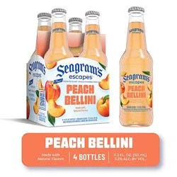 Seagram's Escapes Peach Bellini Bottles - 4-11.2 Oz